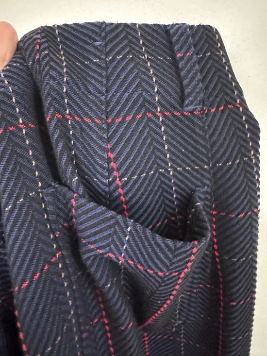 Anthropologie Maeve The Colette Merrick Knit Crop Pants Blue Red size 31 - Picture 9 of 11